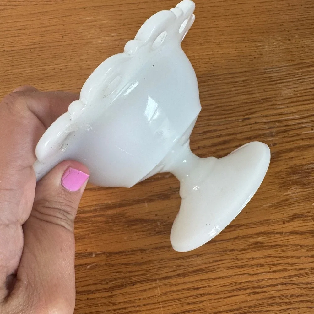 Vintage Westmoreland White Milk Glass Open Lace Edge Pedestal Candy Dish‎ Bowl